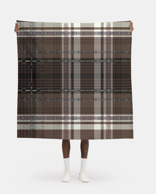 Brown Equestrian Bit Pattern Fabric