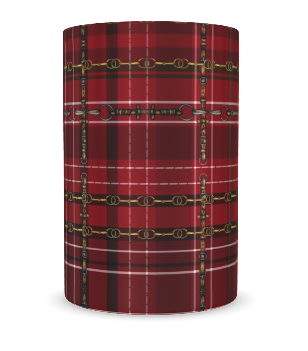 Traditional Christmas Luxury Wine Cooler, Equestrian Bit Plaid