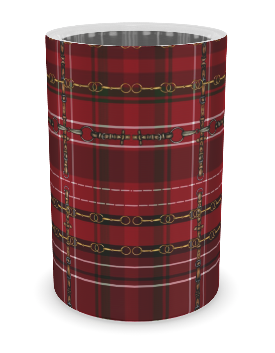 Traditional Christmas Luxury Wine Cooler, Equestrian Bit Plaid