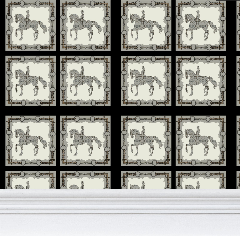 Dressage Gray and Black Equestrian Bit Wallpaper