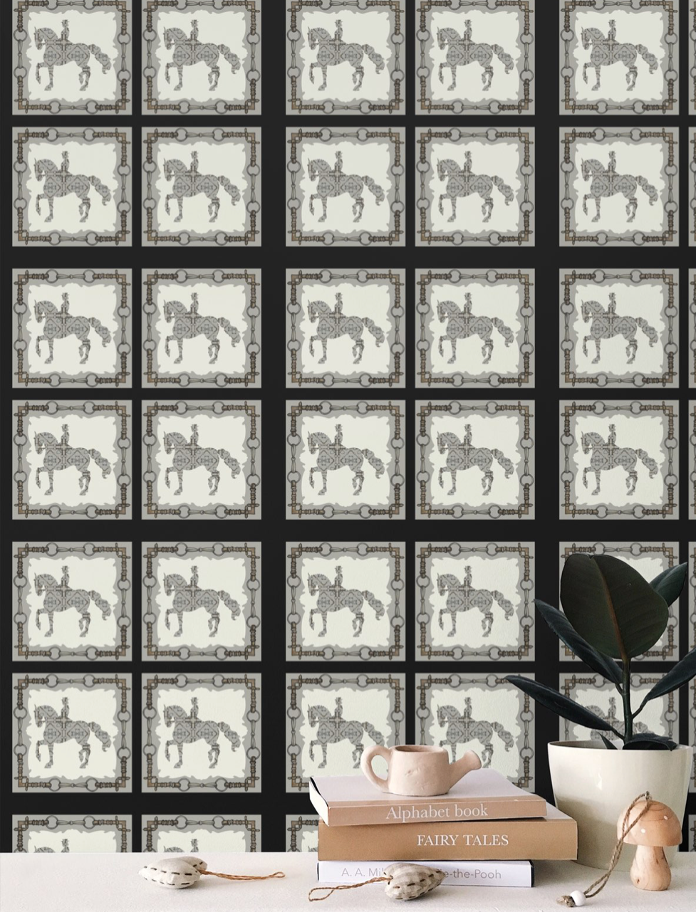 Dressage Gray and Black Equestrian Bit Wallpaper