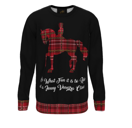 Jenny Veenstra Christmas Dressage Plaid Sweatshirt