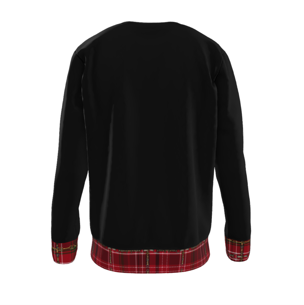 Jenny Veenstra Christmas Dressage Plaid Sweatshirt