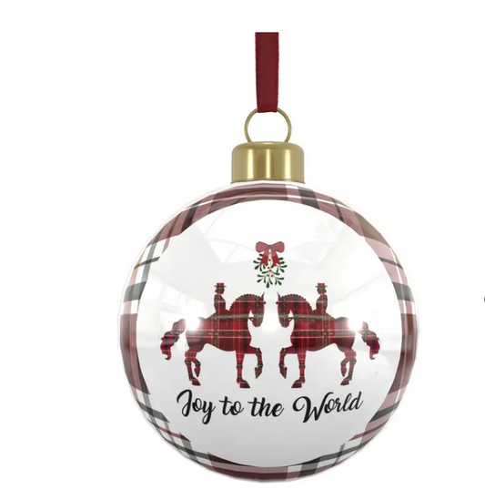 Joy to the World Bone China Ornament, Equestrian Christmas Tree Decor