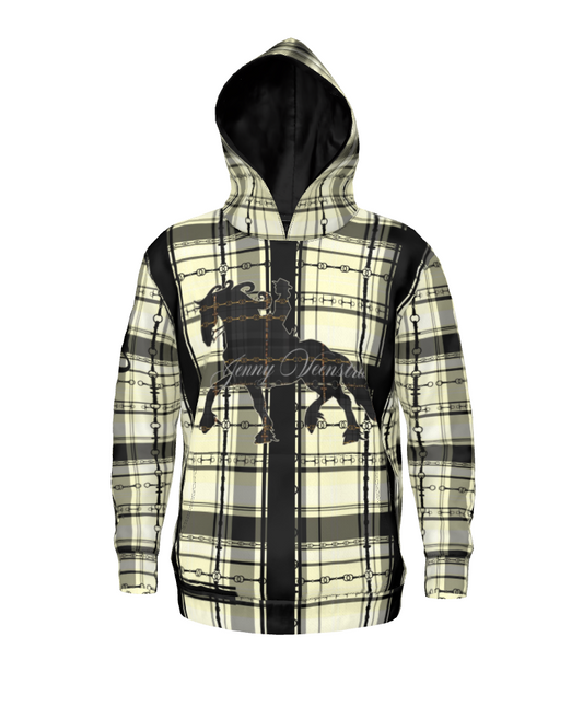 Jenny Veenstra Ivory and Black Plaid Hoodie