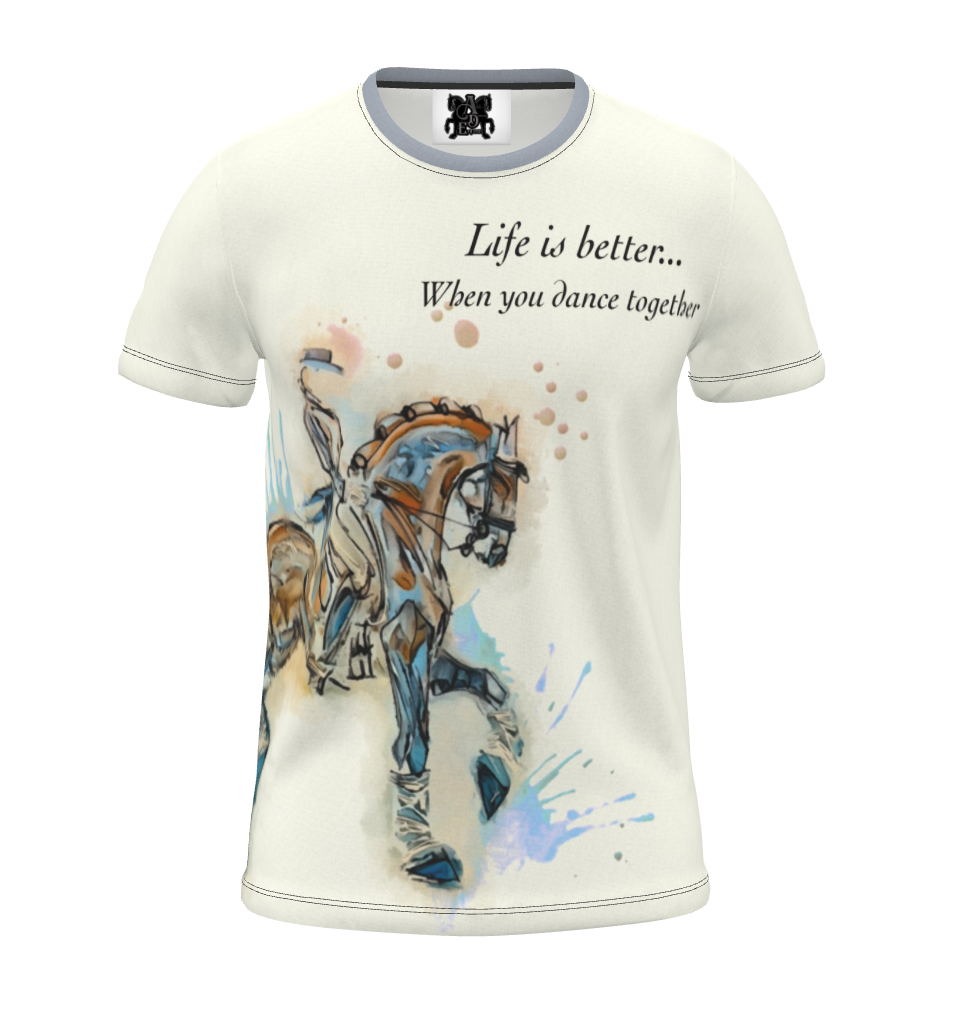 Life is Better When You Dance Together, Watercolor Wrap Around All Over Print T Shirt