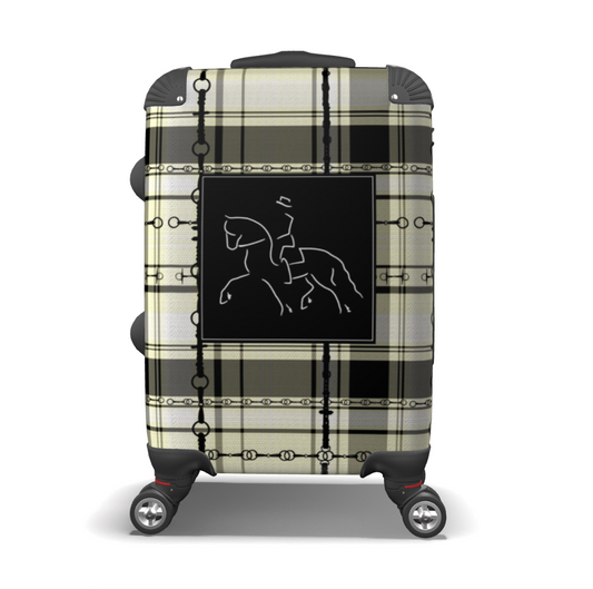 Jenny Veenstra Ivory and Black Equestrian Style Suitcase