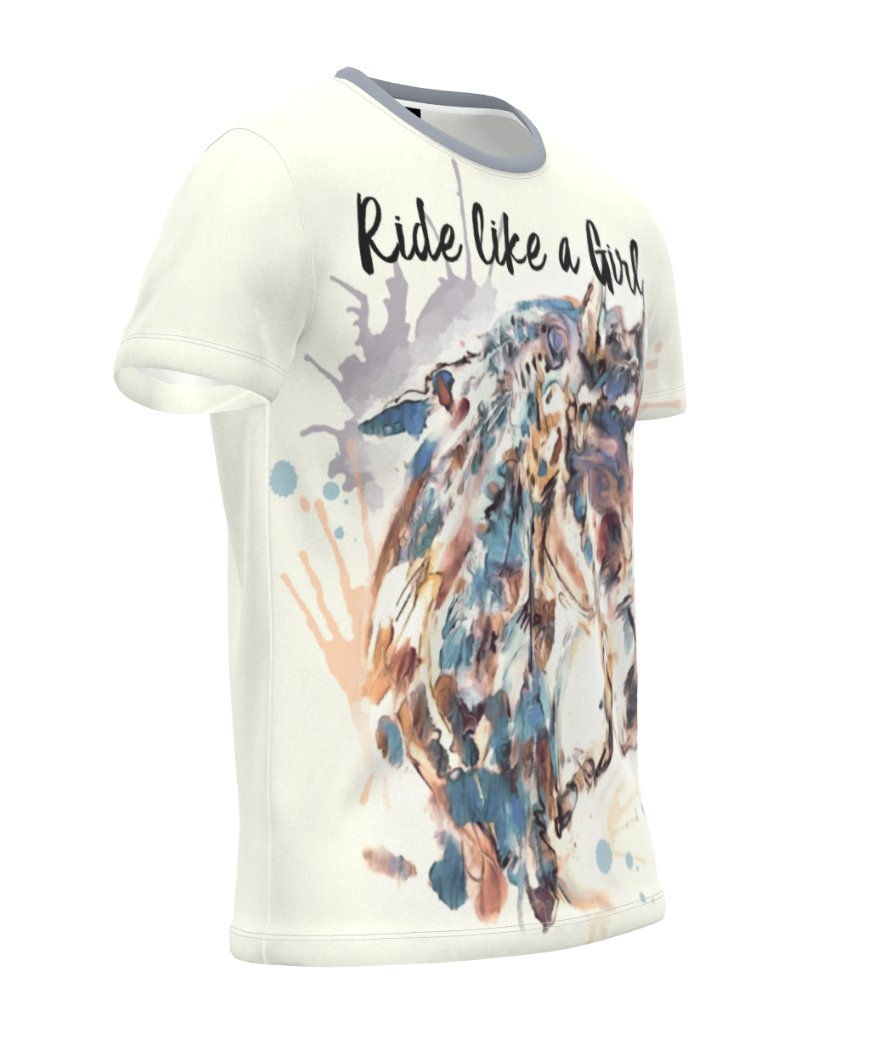 Ride Like a Girl Watercolor Horse Equestrian T Shirt