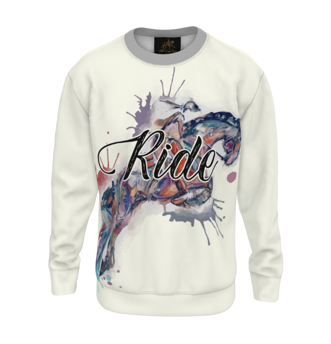 Ride Jumping Horse Watercolor Art Equestrian Sweatshirt