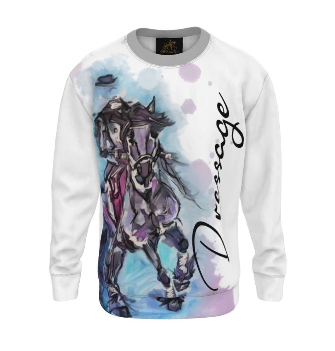 Dressage Watercolor Art Equestrian Sweatshirt