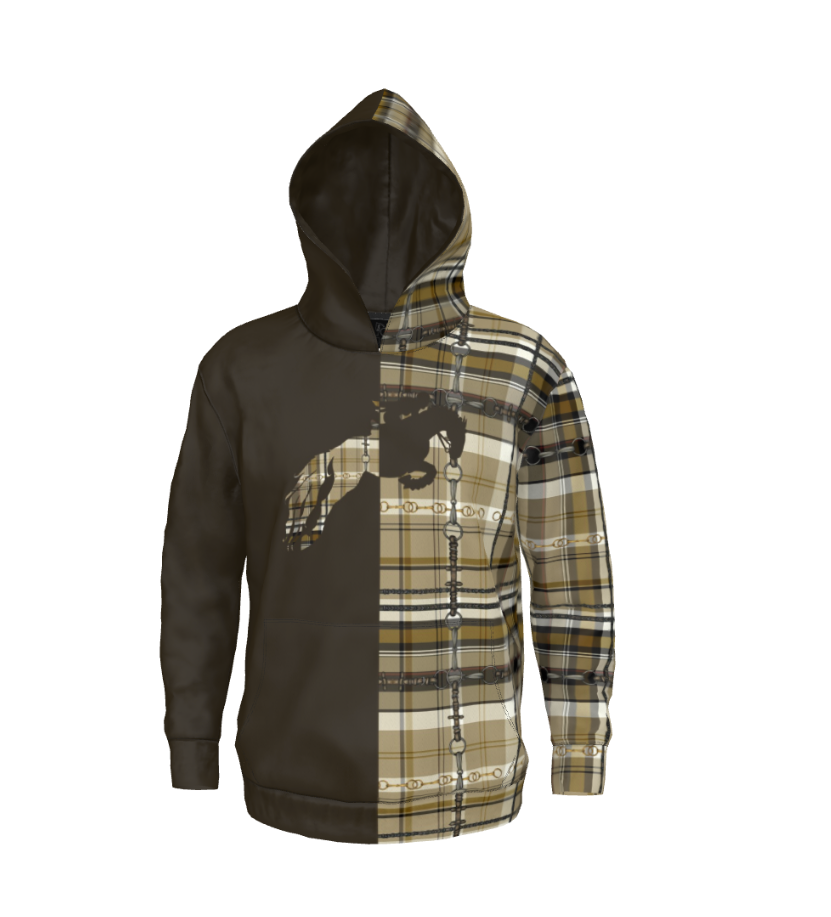 Mustard and Brown Jumping Horse Hoodie