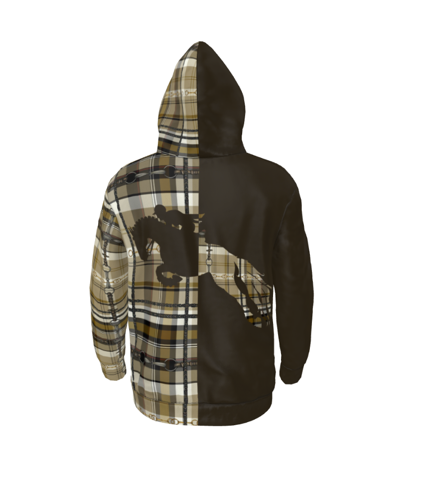 Mustard and Brown Jumping Horse Hoodie