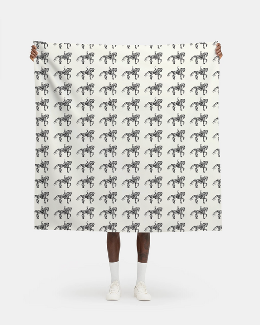 Ivory Dressage Horse motif Fabric