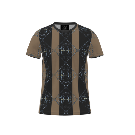 Sporty Tan and Black Snaffle Bit Sporty All Over Print T Shirt, Equestrian Fashion