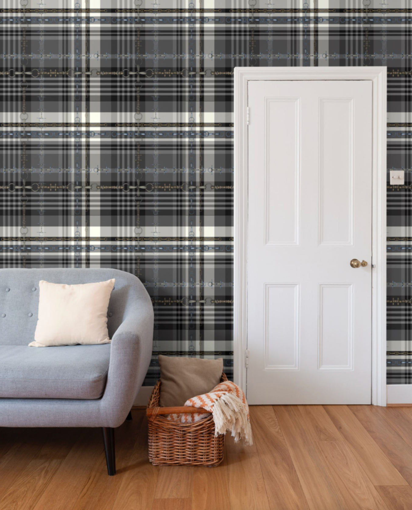 Gray and Black Wallpaper Equestrian Home Decor