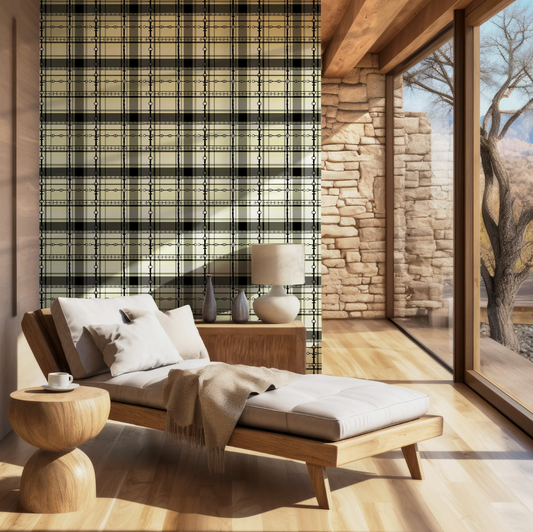 Bur Berry Like Wallpaper Bit and Rein Pattern Traditional Plaid Luxury Equestrian Home Decor Farmhouse Wall Accent