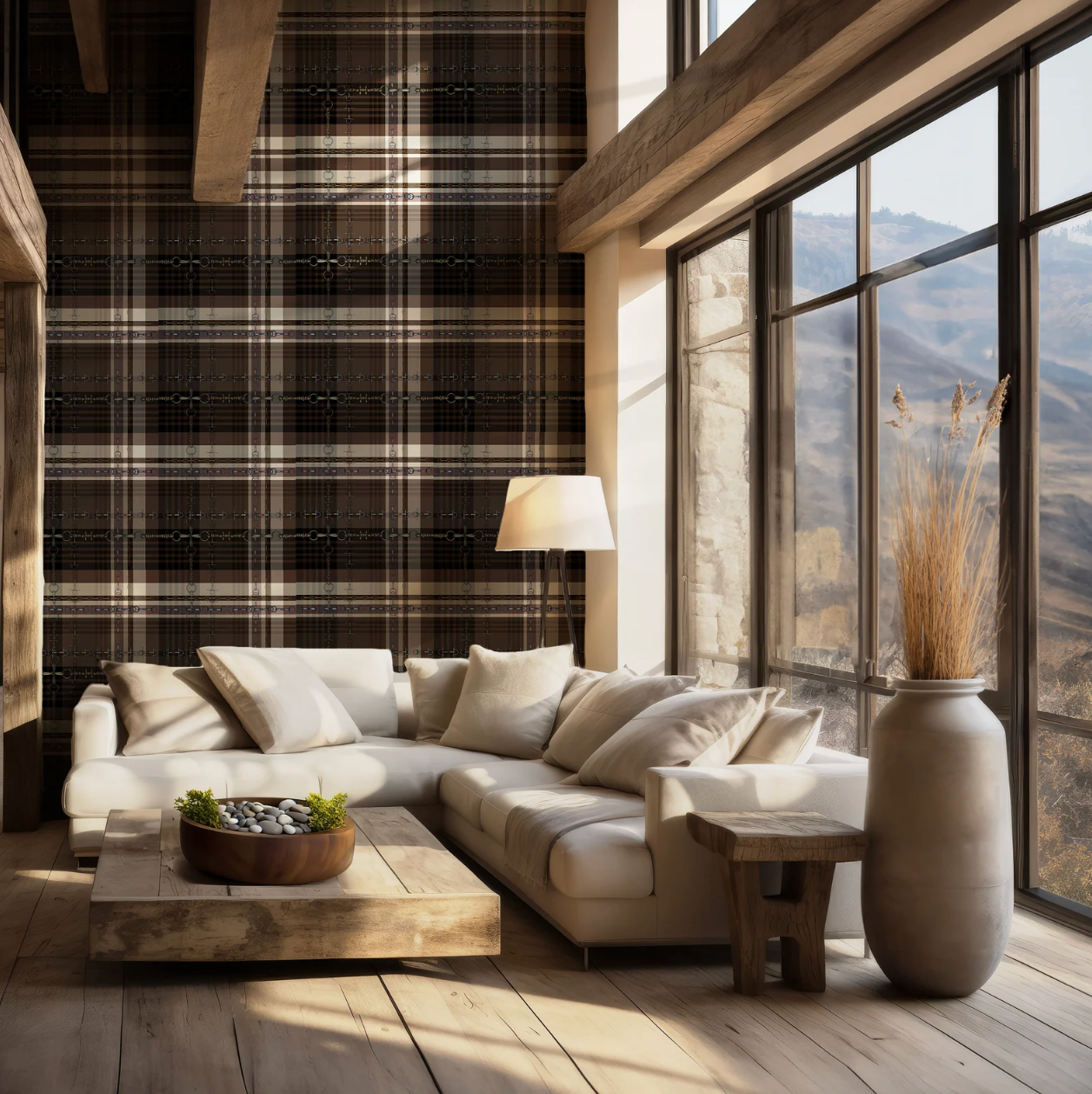 Brown Black Wallpaper Bit and Rein Pattern Luxury Equestrian Home Decor