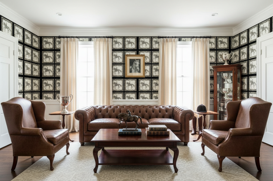 Dressage Horse Wallpaper Elegant Equestrian Home Decor Cream and Gray Wall Art