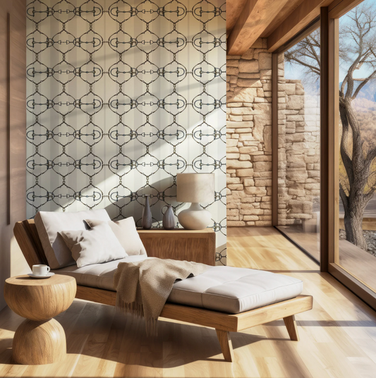 Luxury Snaffle Bit Wallpaper Equestrian Home Decor Farmhouse Wall Accent Wallpaper Neutral Decor