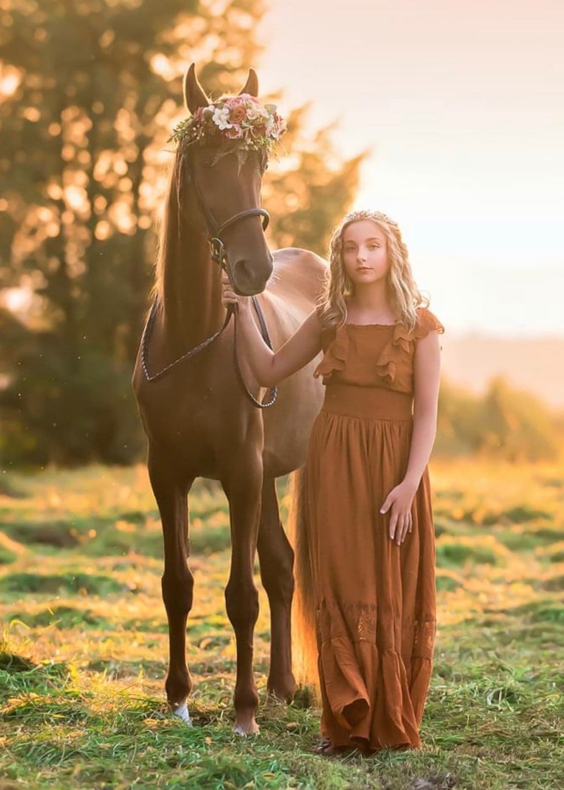 Horse Flower Crown - Horse Photography Prop - Rustic Wedding Decor - Horse Maternity Shoot - Equine Photography Garland - Bridal Photography (Copy)