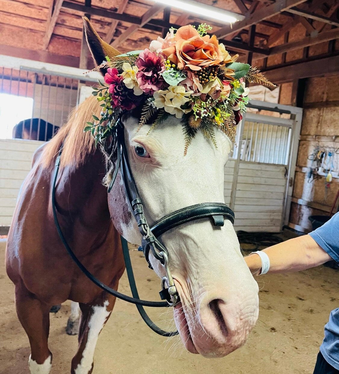 Horse Flower Crown - Horse Photography Prop - Rustic Wedding Decor - Horse Maternity Shoot - Equine Photography Garland - Bridal Photography (Copy)