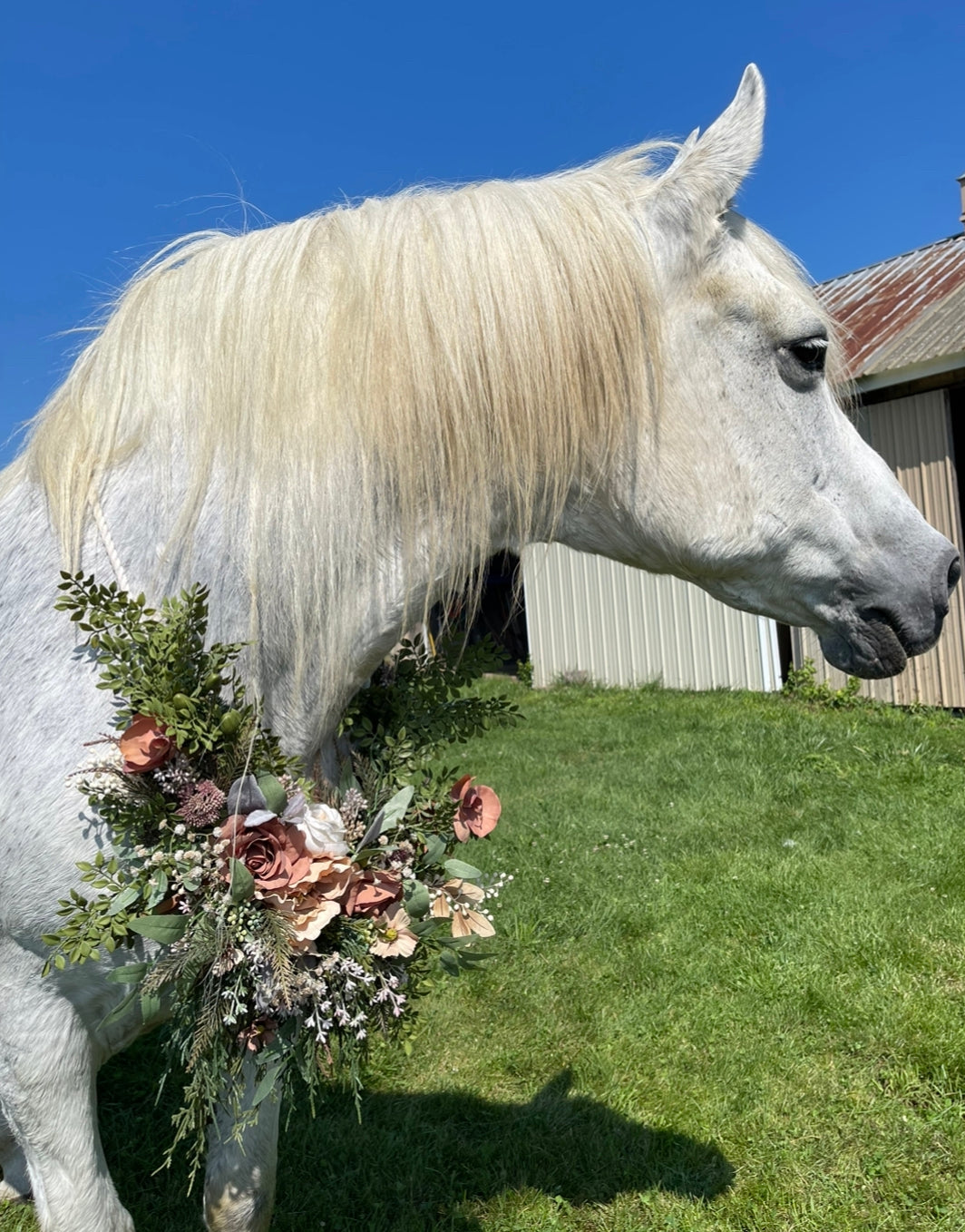 Horse Flower Crown - Horse Photography Prop - Rustic Wedding Decor - Horse Maternity Shoot - Equine Photography Garland - Bridal Photography (Copy)