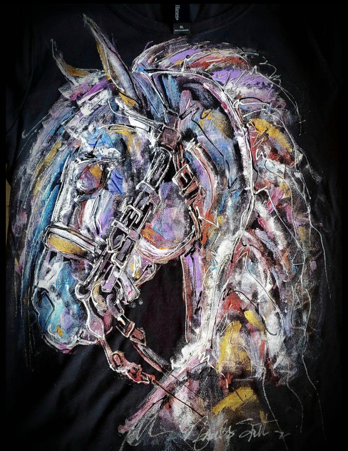 Hand Painted Baroque/DressageHorse Head Shirt.