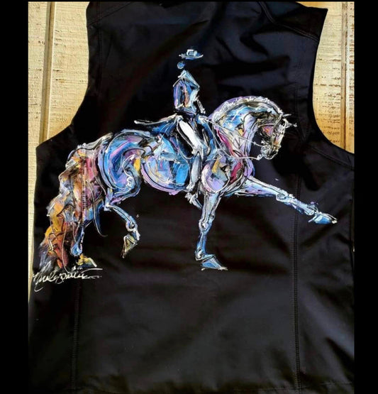 Hand Painted Dressage horse in Extended Trot Shirt.
