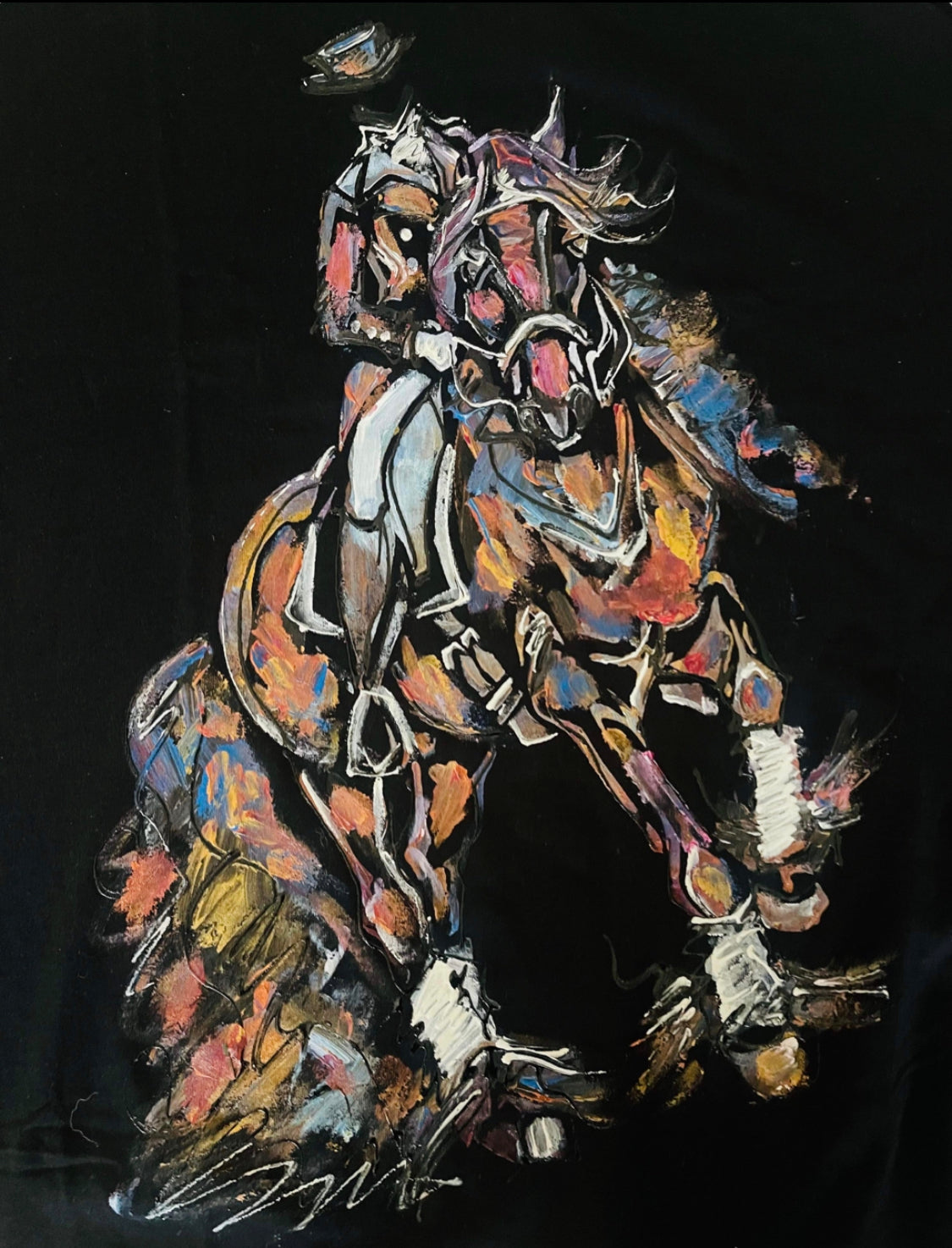 Hand Painted canter Pirouette Shirt.