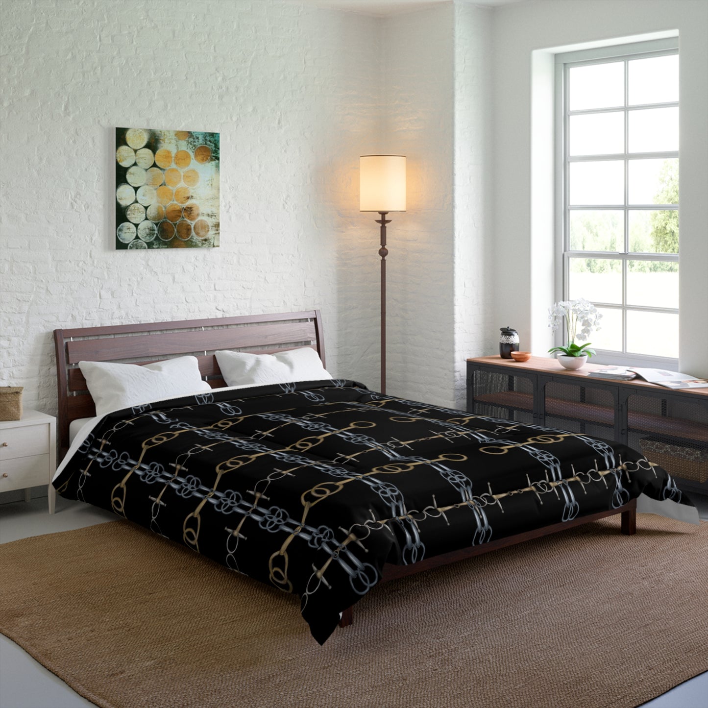 Black Bit Patterned Comforter