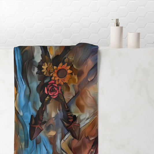 Arrow and Flower Southwestern Luxury Bath Towel