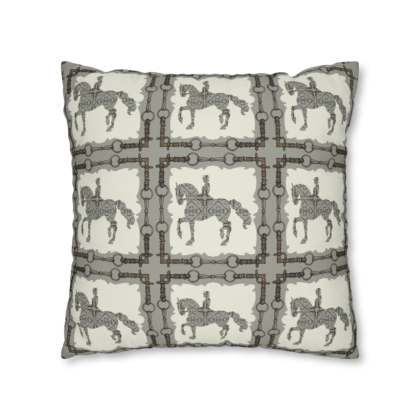 Copy of Gray and Ivory Dressage Horse Double Sided Pillow Case