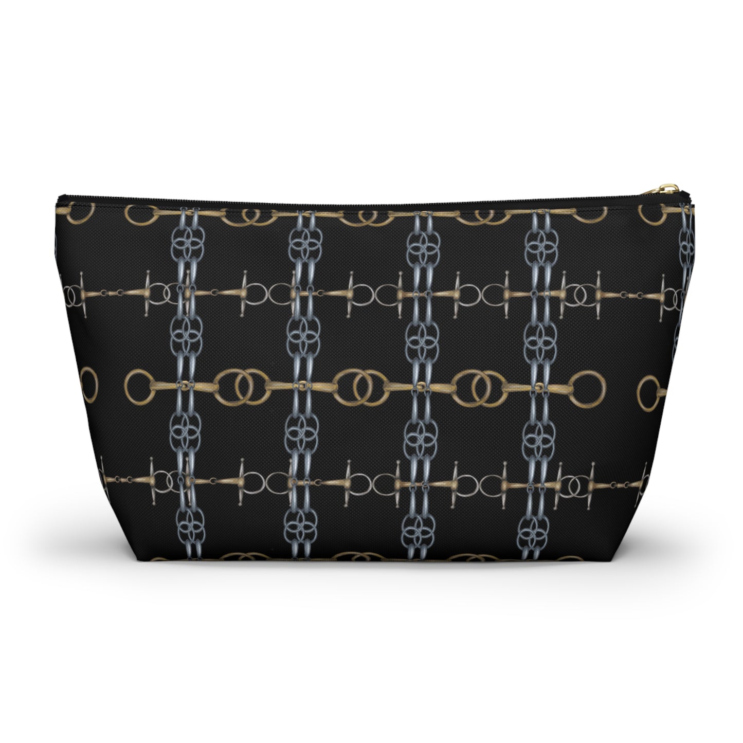 Black Equestrian Bit Accessory Pouch/Makeup Bag