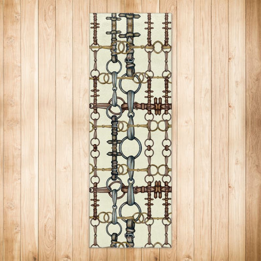 Ivory Bit Motif  Runner Rug, 6ft x 2ft