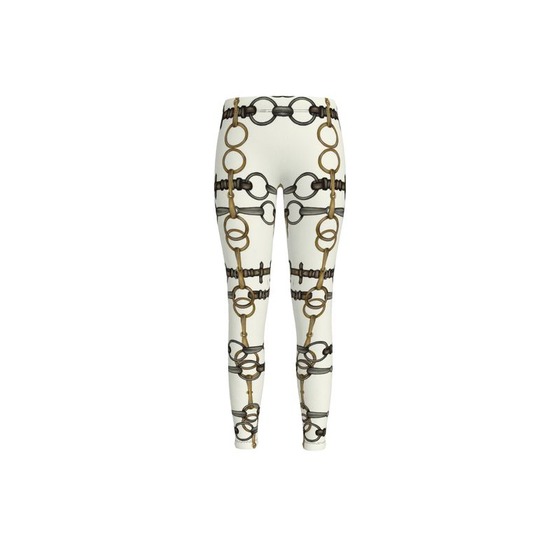 Equestrian Bit Motif Leggings, Rider Leggings, Equestrian Fashion