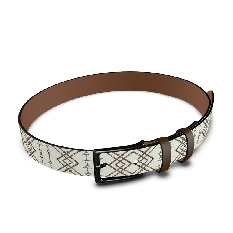 Tribal Rein Patterned Leather Belt