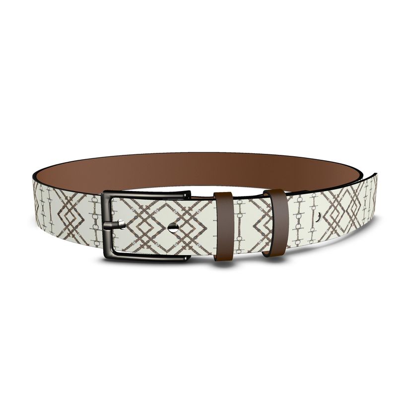 Tribal Rein Patterned Leather Belt