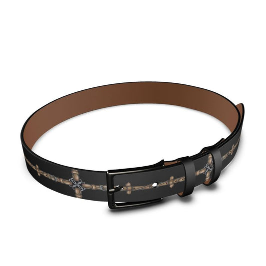 Rein Pattern Leather Belt