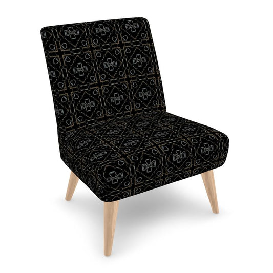 Black Geometric Bit Motif Chair