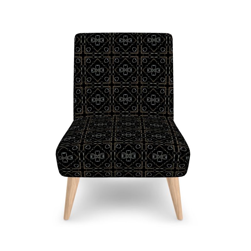 Black Geometric Bit Motif Chair
