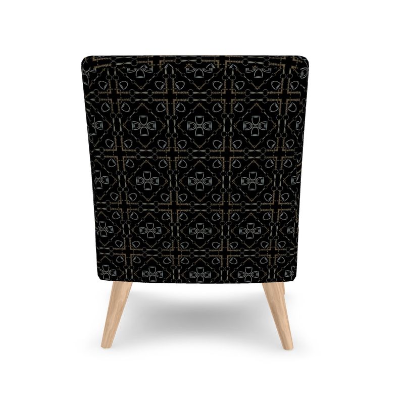 Black Geometric Bit Motif Chair