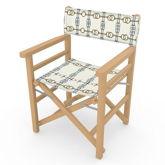 Ivory Bit Grid Directors Chair