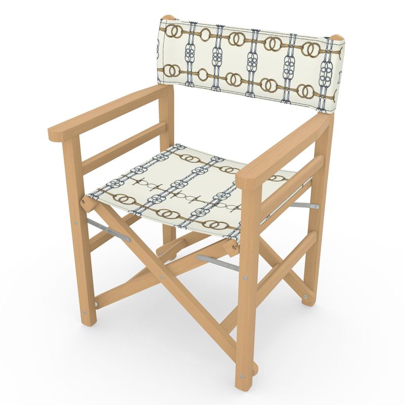 Ivory Bit Grid Directors Chair