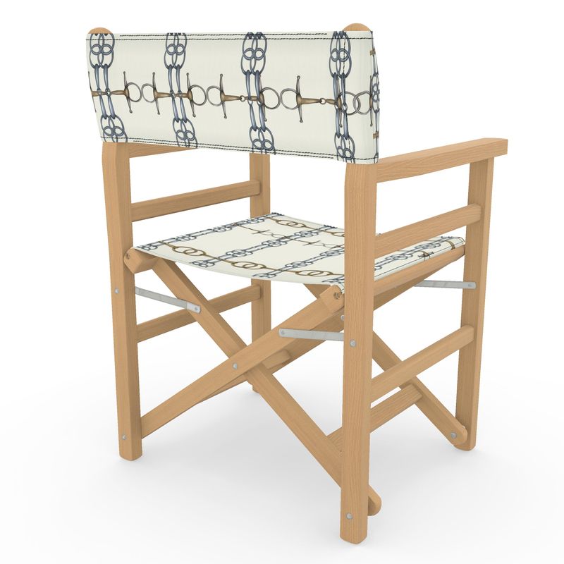 Ivory Bit Grid Directors Chair