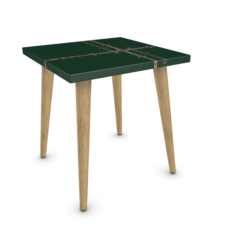 Hunter Green Bit Motif Side Table