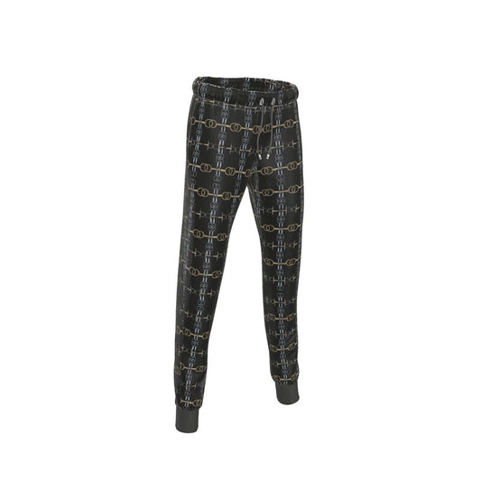 Black Bit Motif Jogging Pants