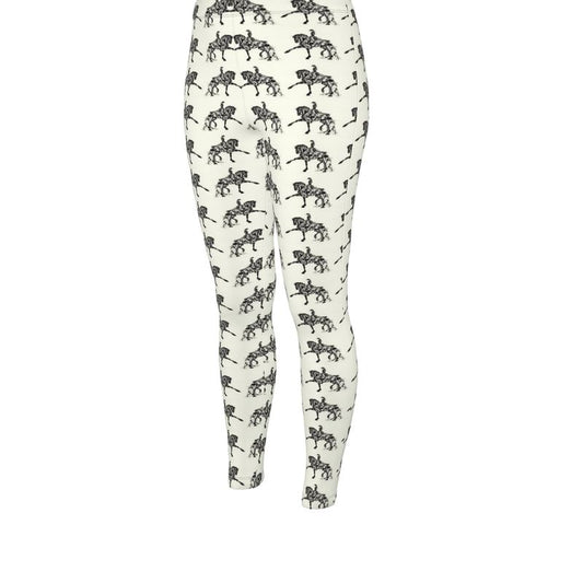 Ivory Piaffe Dressage Horse Motif High Waisted Leggings