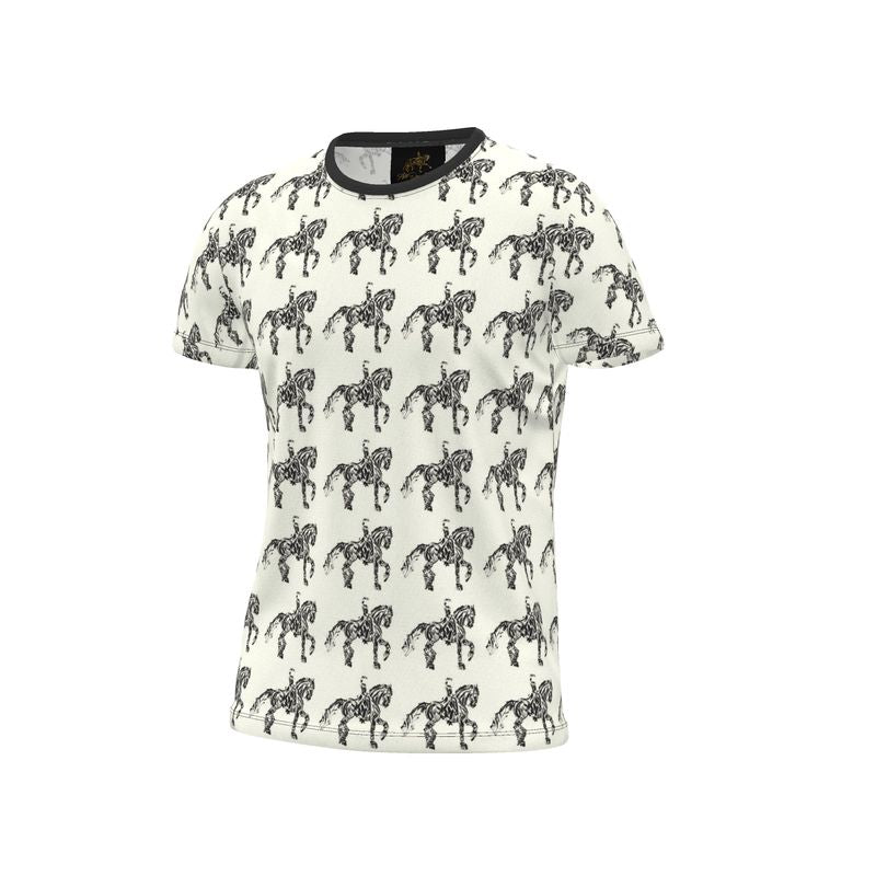 Ivory Dressage Horse Motif T Shirt