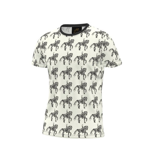 Ivory Dressage Horse Motif T Shirt