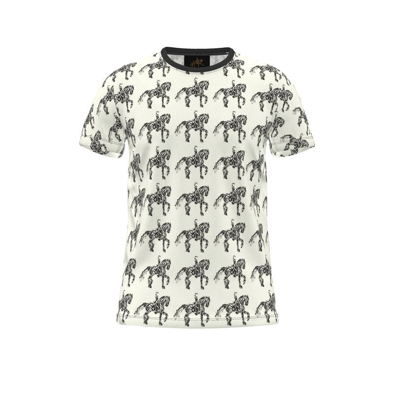 Ivory Dressage Horse Motif T Shirt